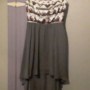 Strapless hi low dress